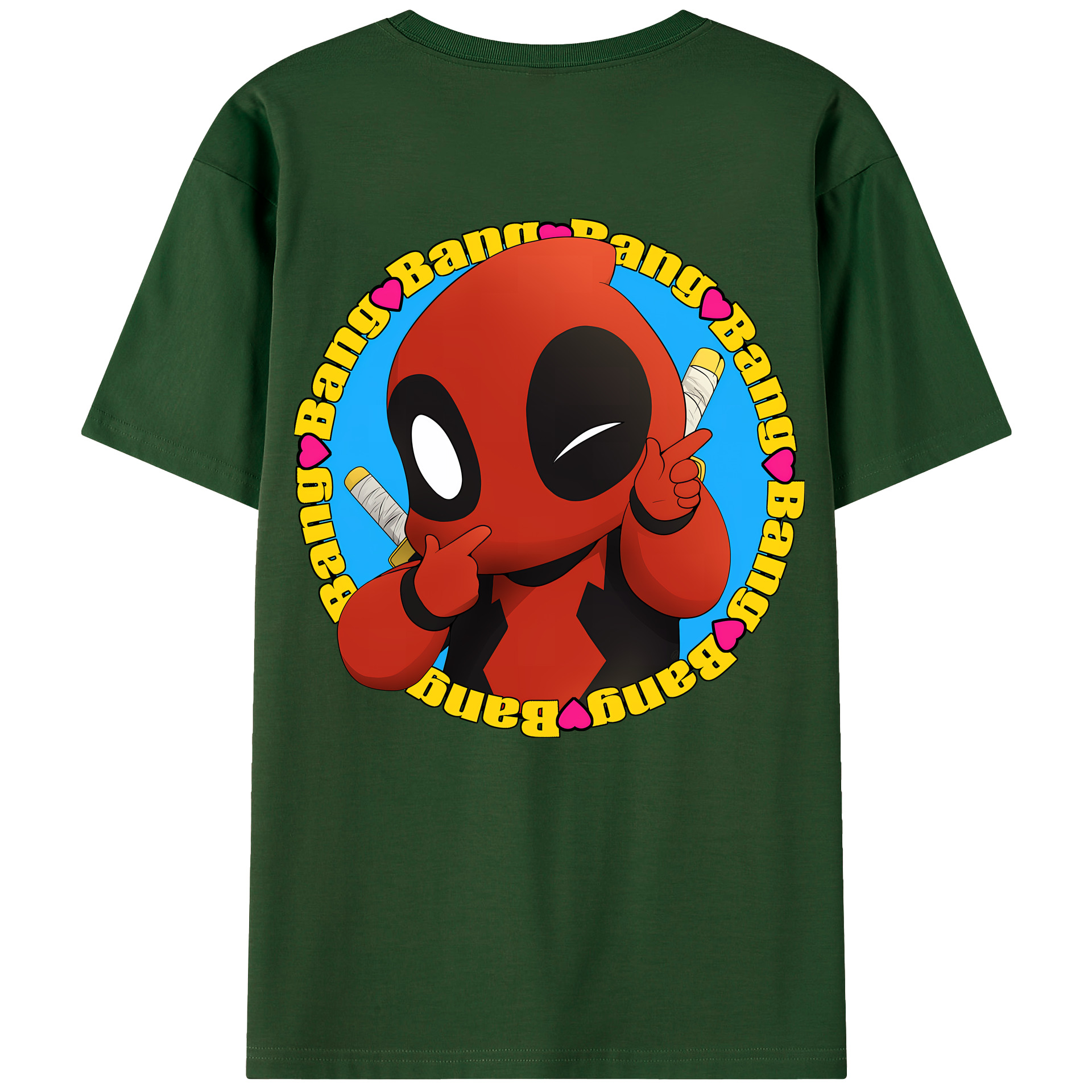 （画像用） Deadpool デッドプール 綿100％半袖Tシャツ（背面プリント）